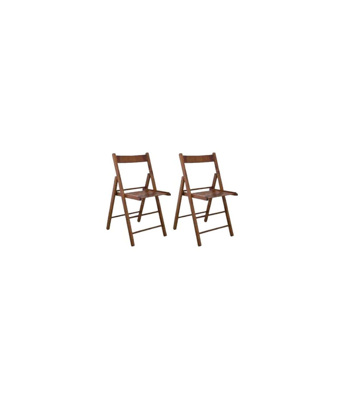 MOBILI 2G - Set 2 sedie pieghevoli in legno tinta noce 43x43x79 VISTA FRONTALE