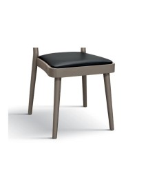 MOBILI 2G - Set 2 sedie legno tortora seduta ecopelle nera 48x45,5x79 VISTA FRONTALE