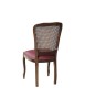 MOBILI 2G - Sedia classica legno paglia vienna ecopelle bordeaux 56x50x100 vista frontale
