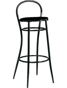 MOBILI 2G - Sgabello acciaio nero con ecopelle nera 41x44x97 VISTA FRONTALE