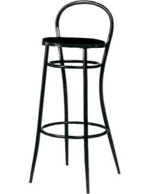 MOBILI 2G - Sgabello acciaio nero con ecopelle nera 41x44x97 VISTA FRONTALE