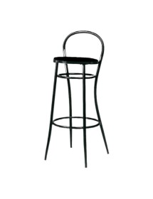 MOBILI 2G - Sgabello acciaio nero con ecopelle nera 41x44x97 VISTA FRONTALE