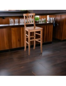 MOBILI 2G - Sgabello classico legno tinta miele seduta legno 46x45x115 VISTA FRONTALE