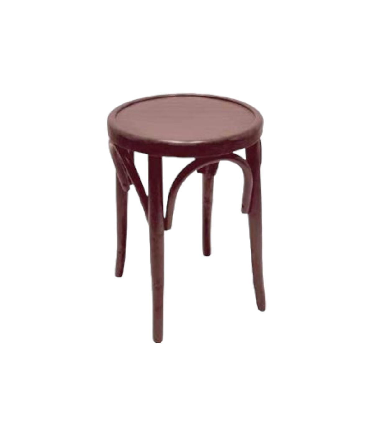 MOBILI 2G - Sgabello bistrot legno tinta noce seduta legno 36x36x45 VISTA FRONTALE