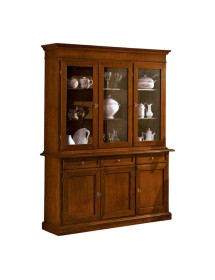 MOBILI 2G - Soggiorno sala legno arte povera tinta noce vista frontale