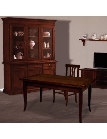 MOBILI 2G - Soggiorno sala legno arte povera tinta noce vista frontale