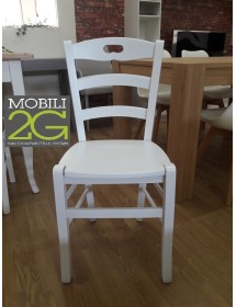 SALA DA PRANZO COMPLETA IN LEGNO SHABBY CHIC BIANCO OPACO CON TAVOLO, SEDIE E CREDENZA
