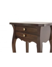 MOBILI 2G - Comodino porta telefono classico Legno noce scuro  45x35x70 VISTA FRONTALE