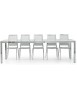 MOBILI 2G - Tavolo moderno allungabile metallo e vetro  140x90x76H VISTA FRONTALE