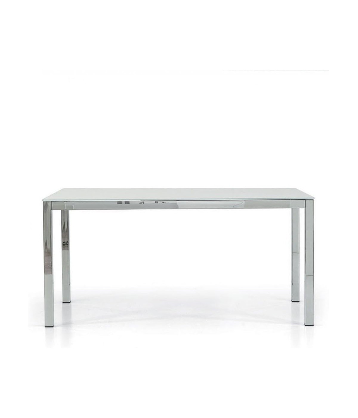MOBILI 2G - Tavolo moderno allungabile metallo e vetro 160x90x76H vista frontale