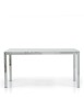 MOBILI 2G - Tavolo moderno allungabile metallo e vetro 160x90x76H vista frontale