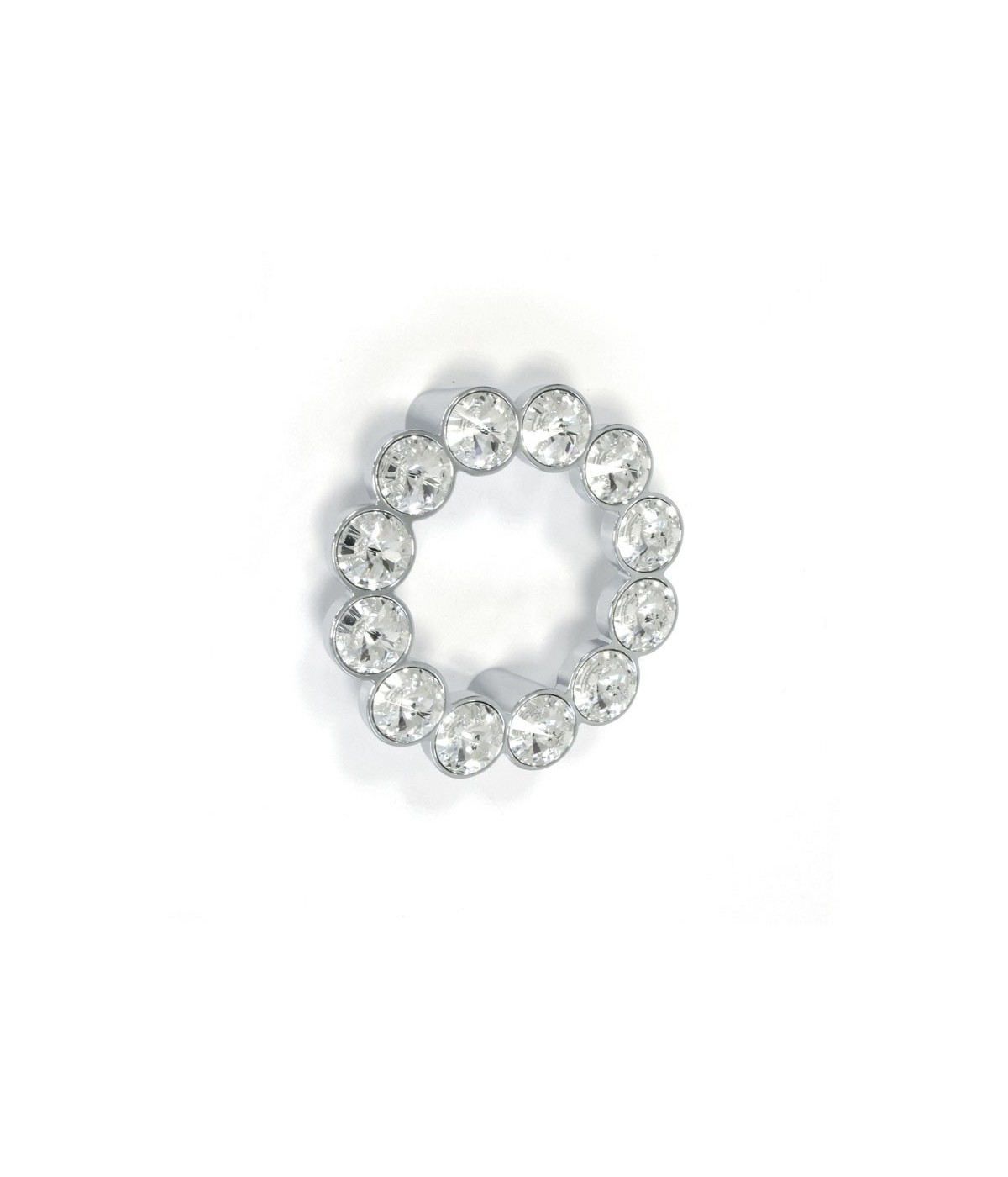 2 Maniglie in metallo cromato da 12 swarovski per mobili