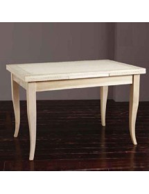 MOBILI 2G - Tavolo rettangolare allungabile Legno grezzo 100x70 120x80 140x80 160x85 vista frontale