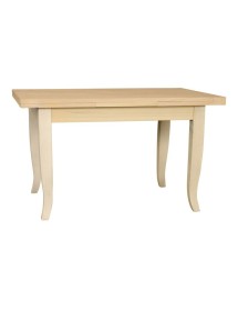 MOBILI 2G - Tavolo rettangolare allungabile Legno grezzo 100x70 120x80 140x80 160x85 vista frontale