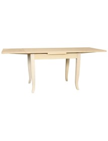 MOBILI 2G - Tavolo rettangolare allungabile Legno grezzo 100x70 120x80 140x80 160x85 vista frontale allungabile