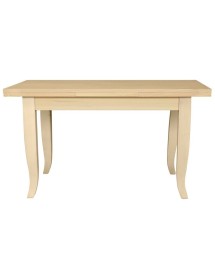 MOBILI 2G - Tavolo rettangolare allungabile Legno grezzo 100x70 120x80 140x80 160x85 vista frontale