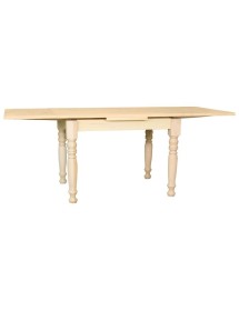 MOBILI 2G - Tavolo rettangolare allungabile Legno grezzo 100x70 120x80 140x80 160x85 vista frontale