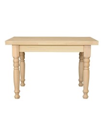 MOBILI 2G - Tavolo rettangolare allungabile Legno grezzo 100x70 120x80 140x80 160x85 vista frontale