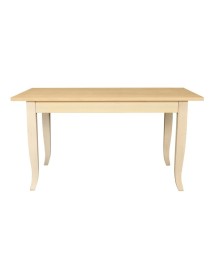 MOBILI 2G - Tavolo rettangolare fisso Legno grezzo 100x70 120x80 140x80 160x85