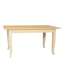MOBILI 2G - Tavolo rettangolare fisso Legno grezzo 100x70 120x80 140x80 160x85
