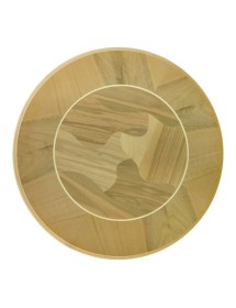 MOBILI 2G - Tavolino rotondo fisso Legno intarsiato grezzo 50x50x60 vista frontale