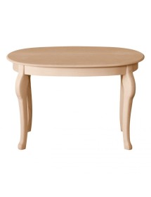 MOBILI 2G - Tavolino ovale Legno massello grezzo 70x45x45 vista frontale