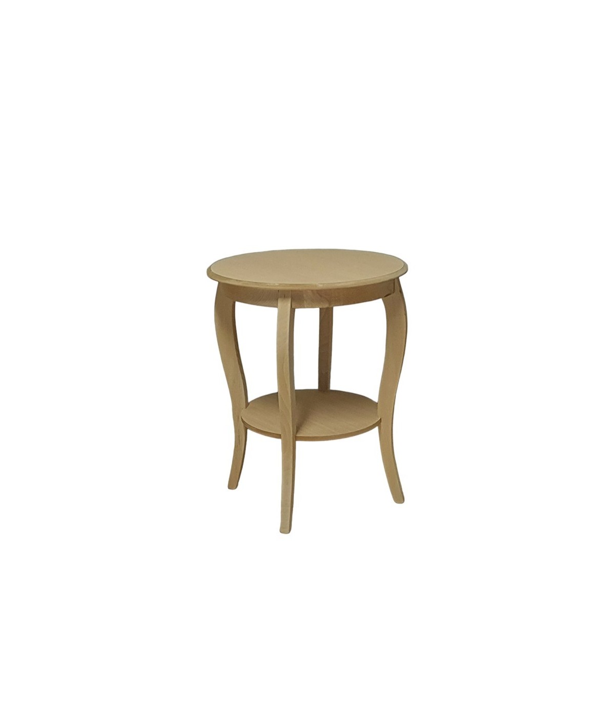 MOBILI 2G - Tavolino rotondo fisso Legno grezzo 50x50x63 vista frontale