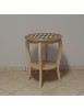 MOBILI 2G - Tavolino rotondo scacchiera Legno grezzo 50x50x63 vista frontale
