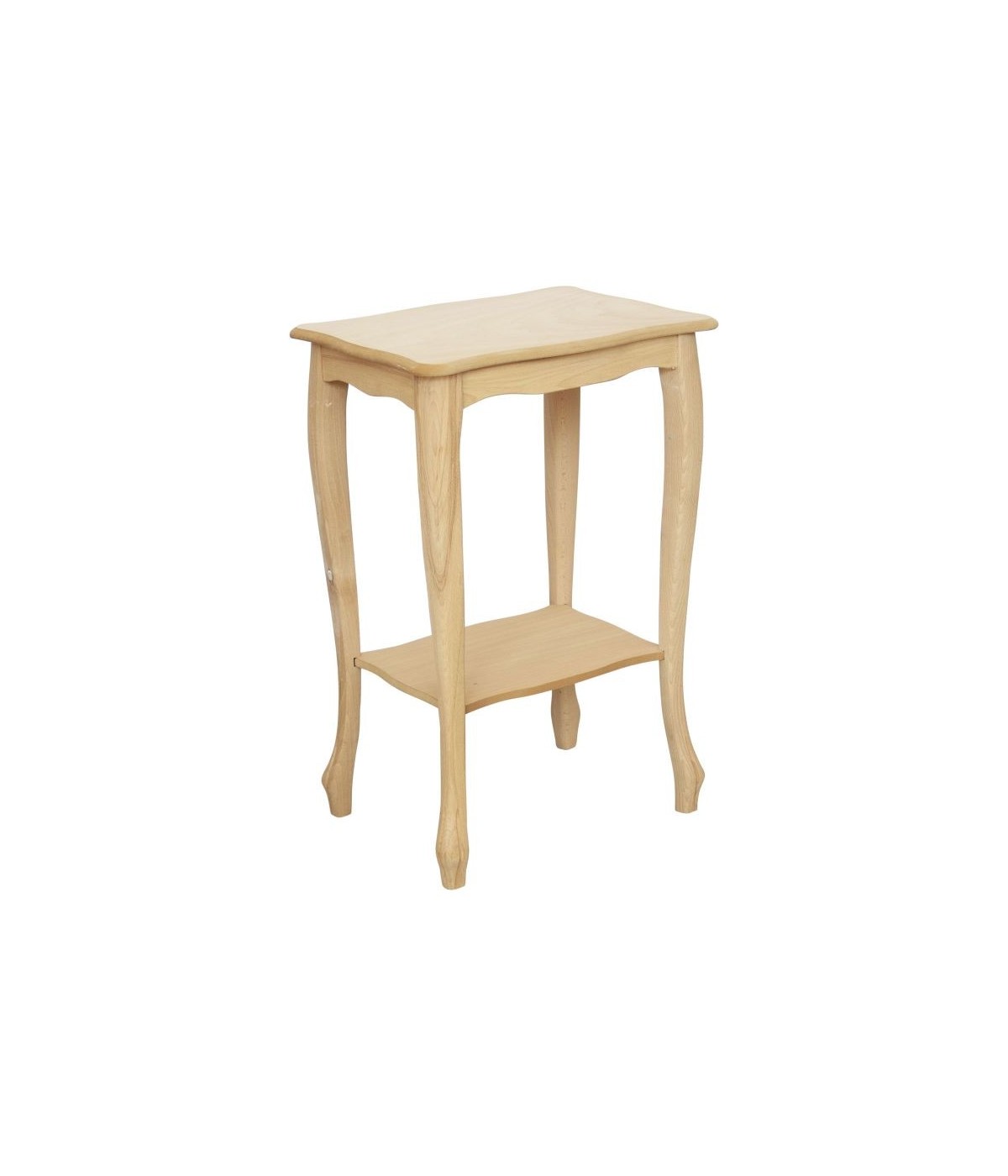 MOBILI 2G - Tavolino porta telefono Legno grezzo 48x35x70 vista frontale