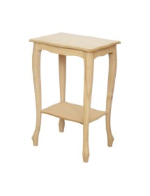 MOBILI 2G - Tavolino porta telefono Legno grezzo 48x35x70 vista frontale