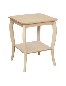 MOBILI 2G - Tavolino quadrato Legno massello grezzo 50x50x63 vista frontale