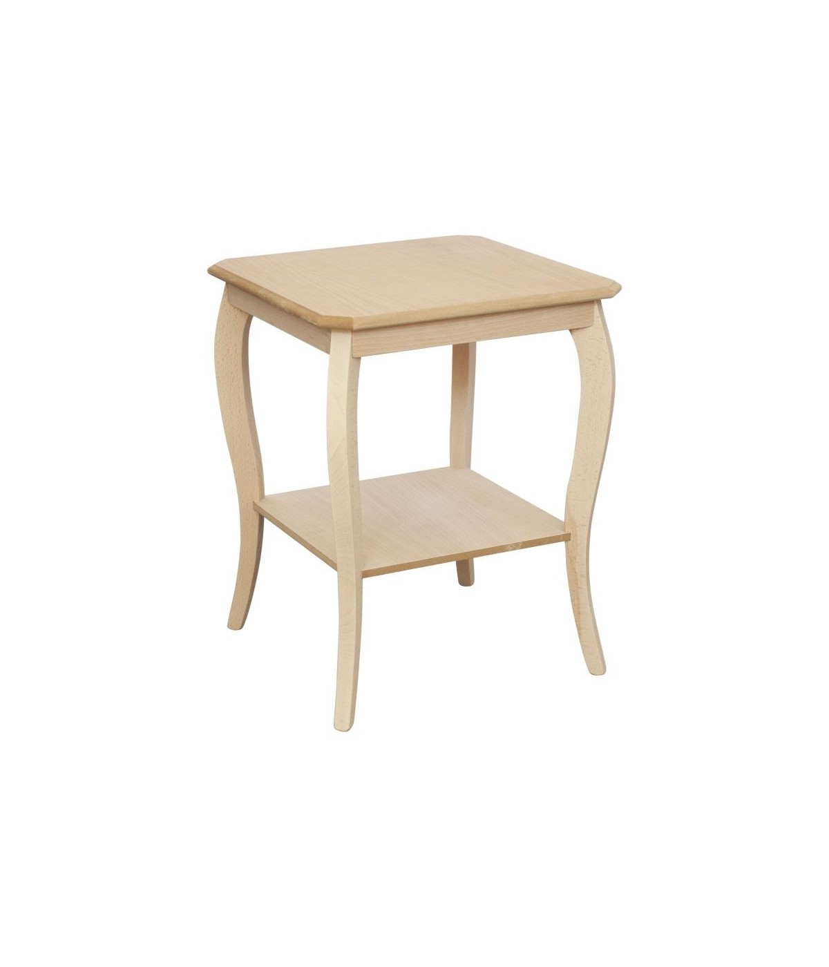 MOBILI 2G - Tavolino quadrato Legno massello grezzo 50x50x63 vista frontale