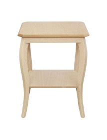 MOBILI 2G - Tavolino quadrato Legno massello grezzo 50x50x63 vista frontale