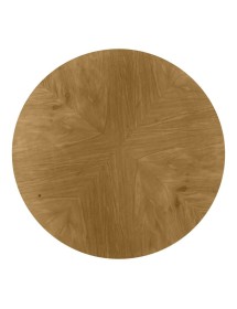 MOBILI 2G - Tavolino rotondo 1 cassetto Legno grezzo 48x48x72 vista frontale