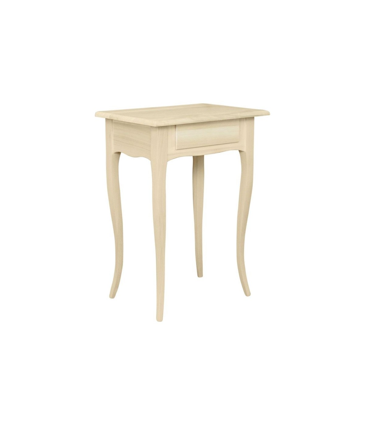 MOBILI 2G - Tavolino porta telefono 1 cassetto Legno grezzo 57x39x78