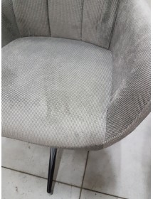 MOBILI 2G - Set 2 Sedie moderne Design imbottite tessuto grigio 65x64x83 VISTA FRONTALE