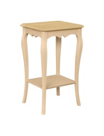 MOBILI 2G - Tavolino rettangolare Legno massello grezzo 43x38x69 vista frontale