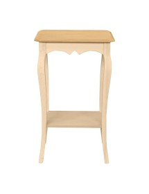 MOBILI 2G - Tavolino rettangolare Legno massello grezzo 43x38x69 vista frontale