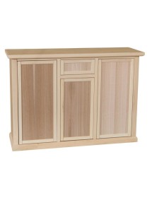 MOBILI 2G - Credenza 3 porte 1 cassetto Legno grezzo 120x40x88 vista frontale