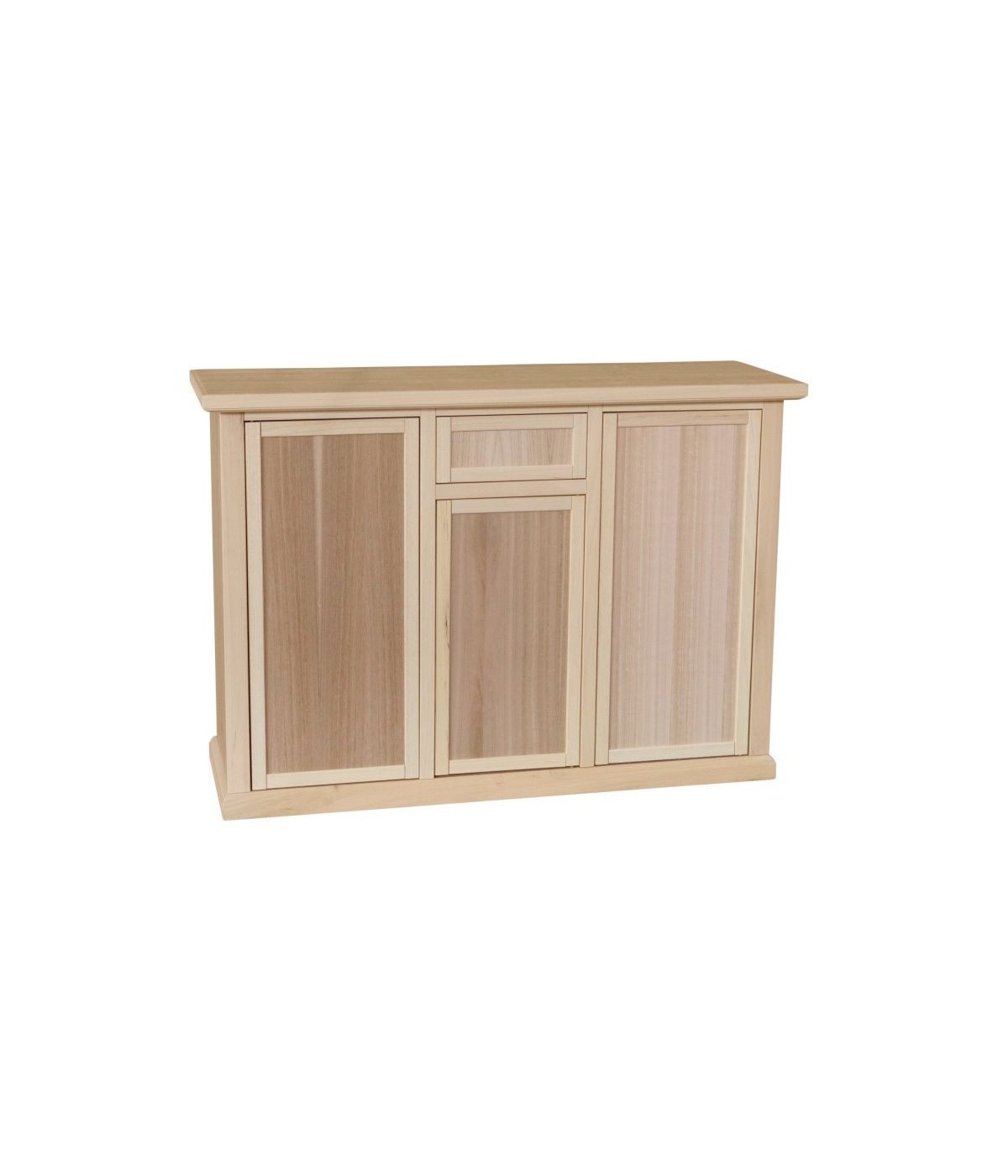 MOBILI 2G - Credenza 3 porte 1 cassetto Legno grezzo 120x40x88 vista frontale