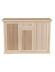 MOBILI 2G - Credenza 3 porte 1 cassetto Legno grezzo 120x40x88 vista frontale