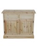 MOBILI 2G - Credenza 2 porte 2 cassetti Legno massello pino grezzo 105x42x85 vista frontale