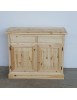 MOBILI 2G - Credenza 2 porte 2 cassetti Legno massello pino grezzo 105x42x85 vista frontale