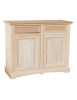 MOBILI 2G - Credenza 2 porte 2 cassetti Legno grezzo 117x46x96 vista frontale