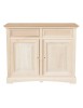 MOBILI 2G - Credenza 2 porte 2 cassetti Legno grezzo 117x46x96 vista frontale