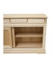 MOBILI 2G - Credenza 2 porte scorrevoli 4 cassetti Legno grezzo 180x48x100 VISTA FRONTALE