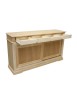 MOBILI 2G - Credenza 2 porte scorrevoli 4 cassetti Legno grezzo 180x48x100 VISTA FRONTALE