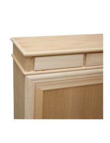 MOBILI 2G - Credenza 2 porte scorrevoli 4 cassetti Legno grezzo 180x48x100 VISTA FRONTALE