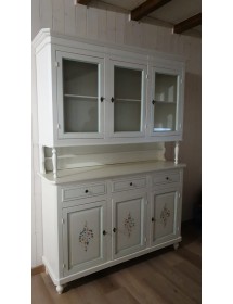 CRISTALLIERA 3 ANTE NAPOLETANA ARTE POVERA BIANCO DECORI L.150 P.43 H.208 (492)