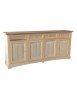 MOBILI 2G - Credenza 4 porte 4 cassetti Legno grezzo 220x46x96 VISTA FRONTALE
